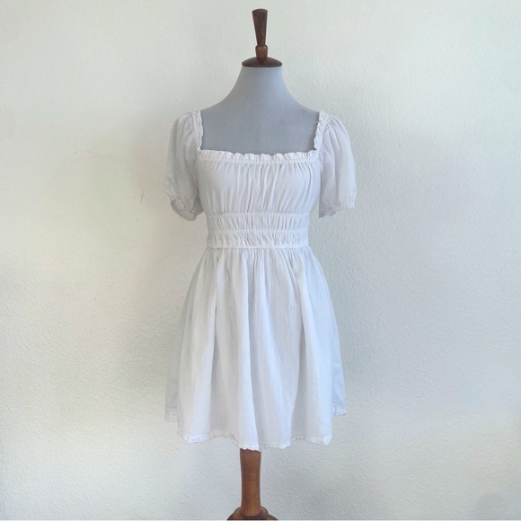 bp Dresses & Skirts - BP. Cottagecore Babydoll Mini Dress Womens XS White Puff Sleeve Empire Waist